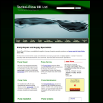 Screen shot of the Techni-flow (UK) Ltd website.