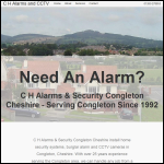 Screen shot of the C H Alarms website.