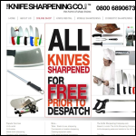 Screen shot of the The Knife Sharpening Company website.