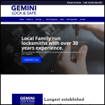 Screen shot of the Gemini Lock & Safe Ltd website.