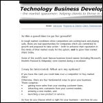 Screen shot of the Technology Business Development website.