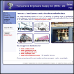 Screen shot of the The General Engineers Supply Coy (1937) Ltd website.