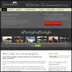 Screen shot of the Armarquees website.