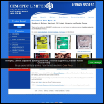 Screen shot of the Cem-spec Ltd website.