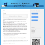 Screen shot of the Simon's Pc Services website.