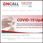 Screen shot of the Oncall Medical Supplies website.