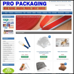 Screen shot of the Pro Packaging website.