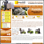 Screen shot of the Peterman Fork Lift Trucks Ltd website.