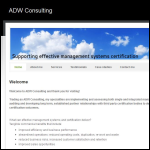 Screen shot of the ADW Consulting website.
