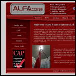Screen shot of the Alfa Access Services Ltd website.