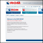 Screen shot of the Rom Group Ltd website.