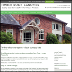 Screen shot of the Townhouse Products Timber Door Canopies website.