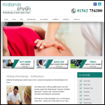 Screen shot of the Kidderminster Physiotherapy website.