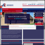 Screen shot of the Advance Roofing Supplies Ltd website.