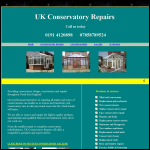 Screen shot of the UK Conservatory Repairs website.