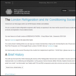 Screen shot of the The London Refrigeration & Air Conditioning Society website.