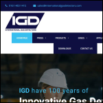 Screen shot of the International Gas Detectors Ltd website.