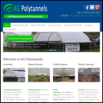 Screen shot of the AG Polytunnels website.