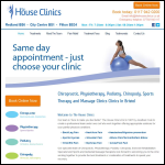 Screen shot of the The House Clinics website.