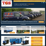 Screen shot of the TGS Diesel Generator Service website.