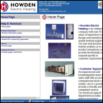 Screen shot of the Howden Electro Heating (Howden Electroheating) website.