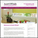 Screen shot of the Avanti Blinds website.