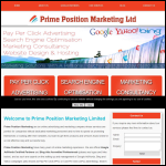 Screen shot of the Prime Position Marketing Ltd website.