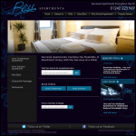 Screen shot of the Bliss Apartments Ltd website.