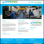 Screen shot of the Hyspec Engineering website.