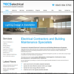 Screen shot of the Total Electrical & Control Services Ltd website.