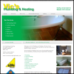 Screen shot of the Vics Plumbing & Heating Ltd website.