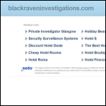 Screen shot of the Black Raven Investigations website.