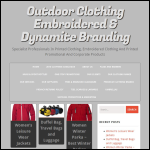 Screen shot of the Outdoor Clothing Embroidered website.