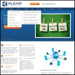 Screen shot of the Klear Systems website.