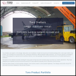Screen shot of the Toro Corporation Ltd t/a Toro Shelters website.