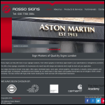 Screen shot of the Rosso Signs Ltd website.
