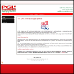 Screen shot of the Pgl Graphics Ltd website.