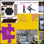 Screen shot of the Tutin Garment Labels website.
