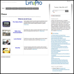 Screen shot of the Lynxpro Ltd website.