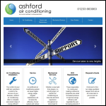 Screen shot of the Ashford Air Conditioning Ltd website.