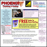 Screen shot of the Phoenix Plumbing & Heating website.