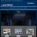 Screen shot of the Aeroglow Ltd website.