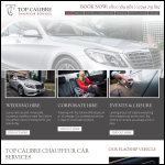 Screen shot of the Top Calibre (Chauffeur Services) website.