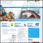 Screen shot of the Crimestop Security Systems Ltd website.