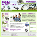 Screen shot of the PGM Promotions website.