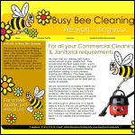 Screen shot of the Busy Bee Cleaning website.