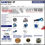 Screen shot of the Saw Shop website.
