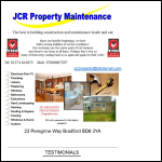 Screen shot of the Jcr Property Maintenance website.