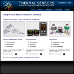 Screen shot of the Thermal Sensors Ltd website.