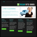 Screen shot of the Lynx Office Cleaning Services website.